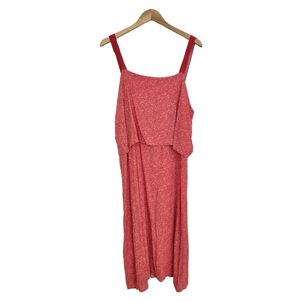 Studio B by Bobeau Floral & Paisley Tiered Sun Dress Orange Size XL - Picture 7 of 13